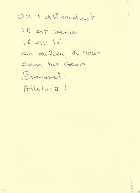 Carte de vœux, Emmanuel, Noël 2000 *
