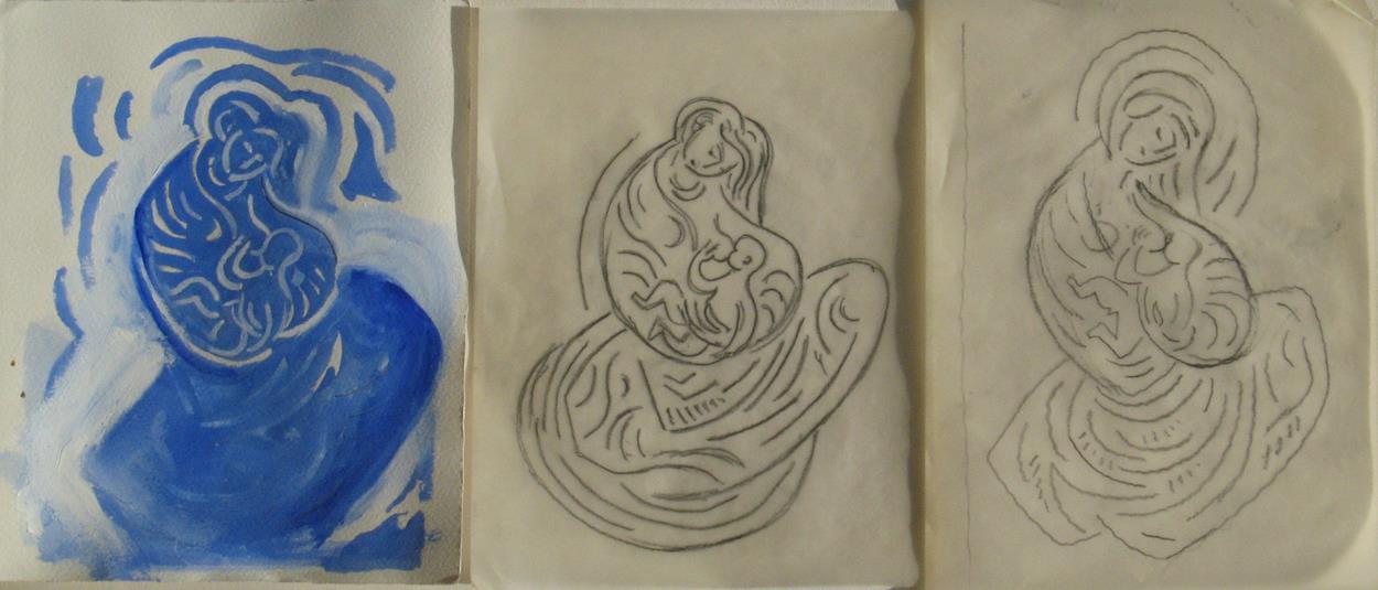 Études préparatoire pour Vierge allaitant, 1995 