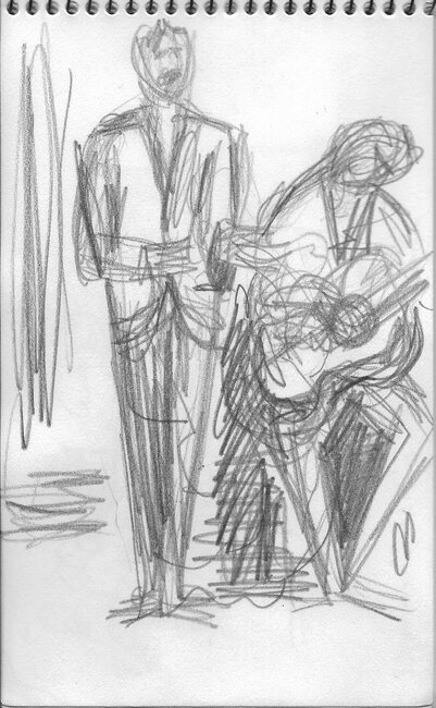 Extraits d'un carnet de croquis (jazz etc., babouin, chats), 1979-88 *