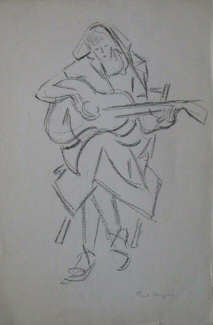 Andrée à la guitare, 1958 