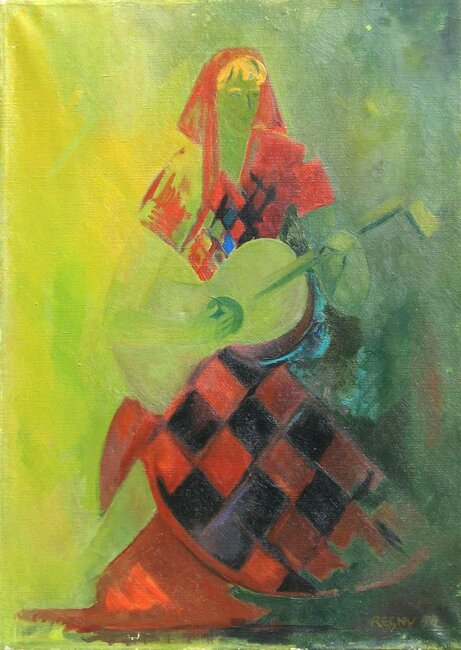 Andrée à la guitare, 1958 *