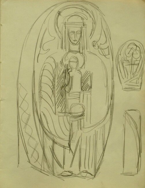 Études pour une sculpture de Vierge à l'enfant (non réalisée), 1945-50 *