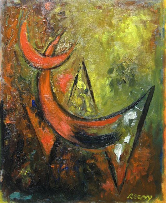 Huile sur papier, 1970-80