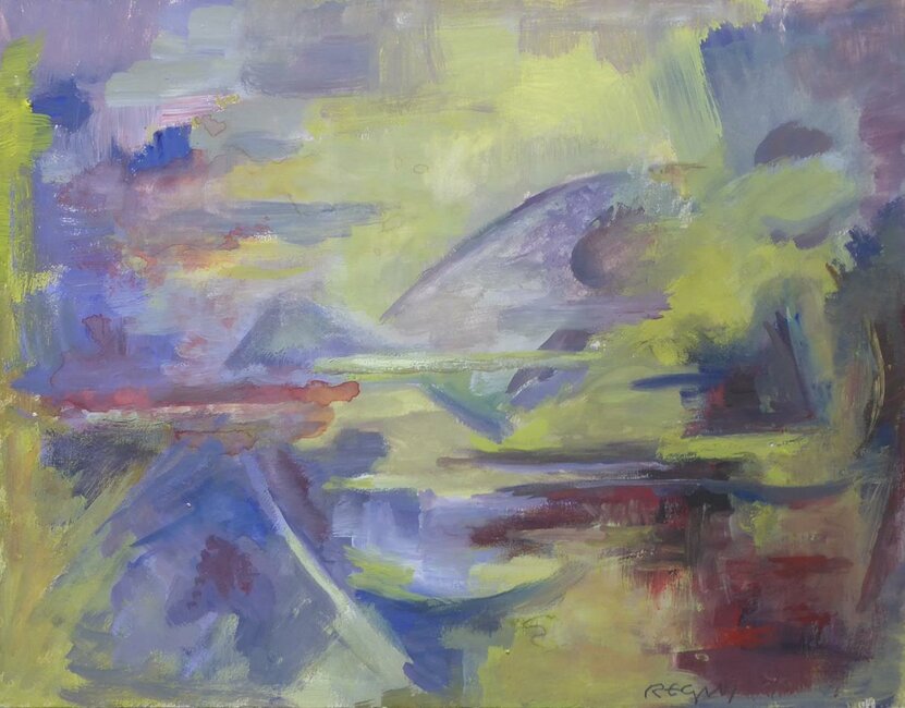 Huile ou gouache sur papier, 1965-80 environ 
