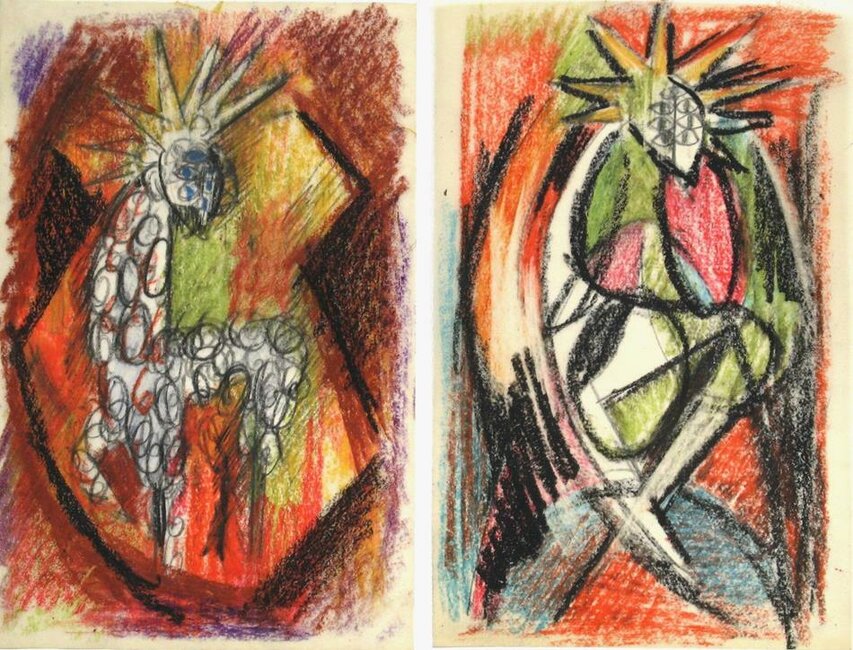 Agneau de l'Apocalypse, étude, 1955-63