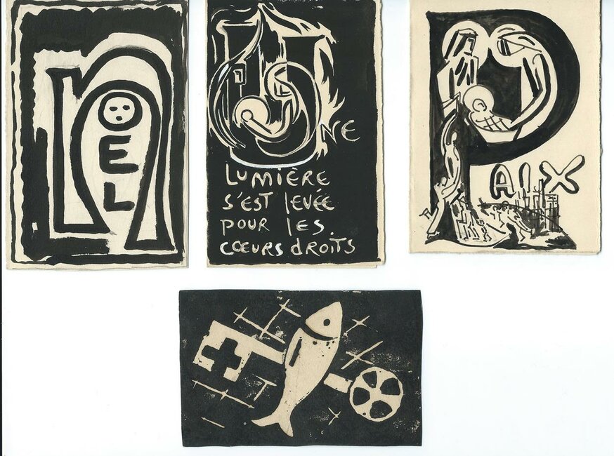 Cartes de vœux, années 50 