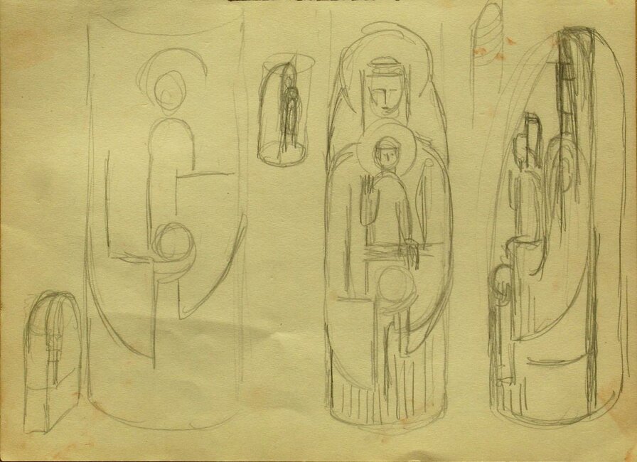 Études pour une sculpture de Vierge à l'enfant (non réalisée), 1945-50 *